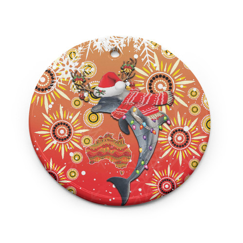 Redcliffe Dolphins Christmas Ornament - Redcliffe Dolphins Christmas Hat Pattern Snown Style Ornament Redcliffe Dolphins Christmas Ornament - Redcliffe Dolphins Christmas Hat Pattern Snown Style Ornament