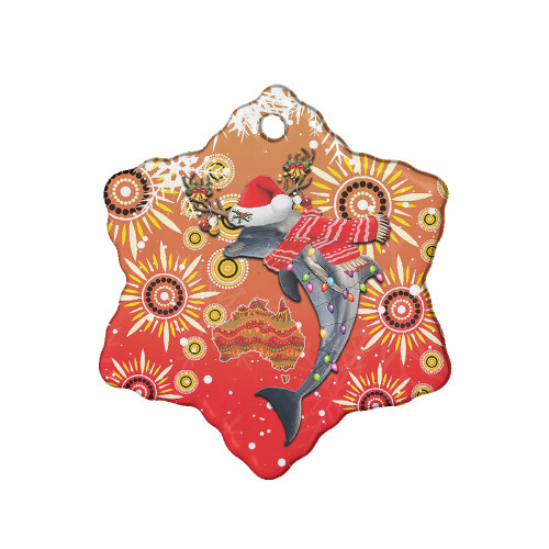 Redcliffe Dolphins Christmas Ornament - Redcliffe Dolphins Christmas Hat Pattern Snown Style Ornament Redcliffe Dolphins Christmas Ornament - Redcliffe Dolphins Christmas Hat Pattern Snown Style Ornament