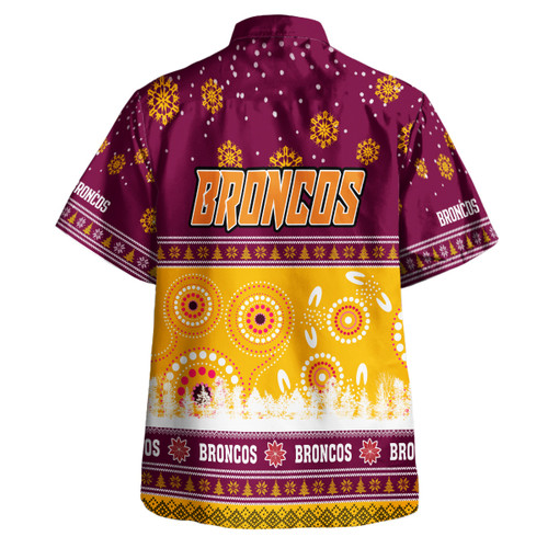 Brisbane Broncos Christmas Hawaiian Shirt - Custom Brisbane Broncos Ugly Christmas And Aboriginal Patterns Hoodie Brisbane Broncos Christmas Hawaiian Shirt - Custom Brisbane Broncos Ugly Christmas And Aboriginal Patterns Hoodie