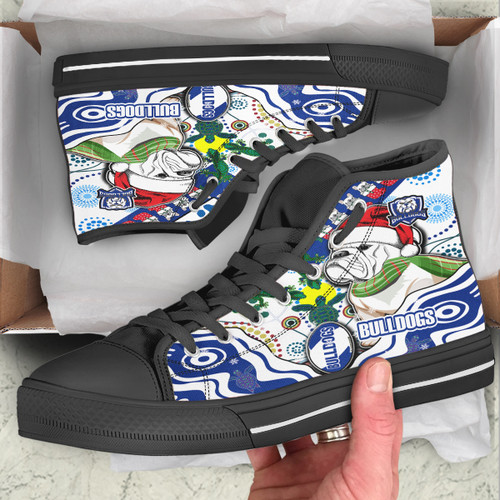 Canterbury-Bankstown Christmas High Top Shoes - Custom Merry Canterbury-Bankstown Christmas Indigenous Animals And Patterns Canterbury-Bankstown Christmas High Top Shoes - Custom Merry Canterbury-Bankstown Christmas Indigenous Animals And Patterns