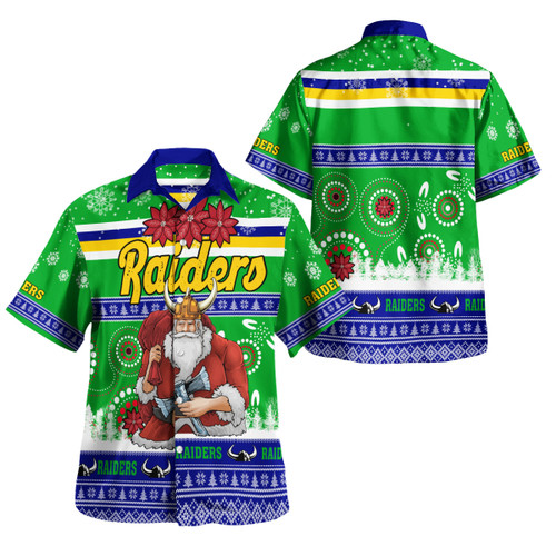 Canberra Raiders Christmas Hawaiian Shirt - Custom Canberra Raiders Ugly Christmas And Aboriginal Patterns Hoodie