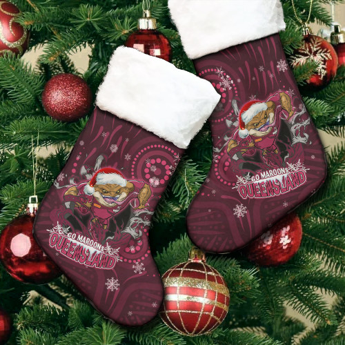 Cane Toads Christmas Stocking - Maroons Cane Toads Aboriginal Inspired Christmas Stocking Cane Toads Christmas Stocking - Maroons Cane Toads Aboriginal Inspired Christmas Stocking