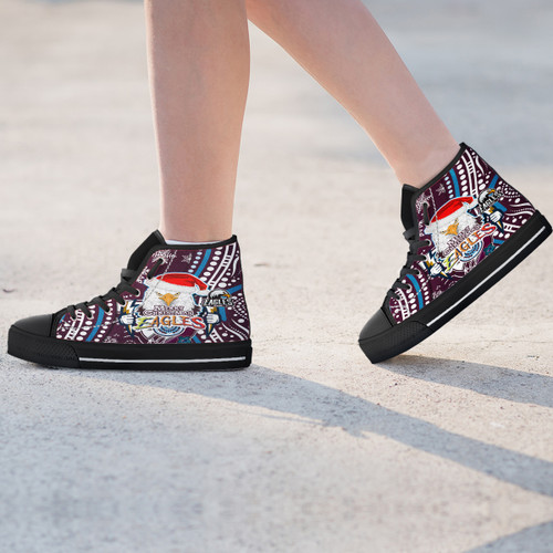 Sydney's Northern Beaches Christmas High Top Shoes - Custom Merry Christmas Super Manly Sydney's Northern Beaches Indigenous High Top Shoes Sydney's Northern Beaches Christmas High Top Shoes - Custom Merry Christmas Super Manly Sydney's Northern Beaches Indigenous High Top Shoes