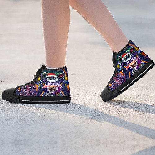 Melbourne Christmas High Top Shoes - Custom Merry Christmas Indigenous Melbourne High Top Shoes Melbourne Christmas High Top Shoes - Custom Merry Christmas Indigenous Melbourne High Top Shoes