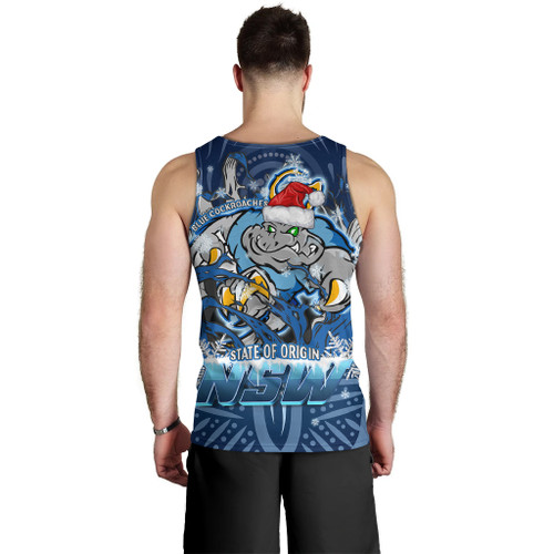Cockroaches  Christmas Men Tank Top - Custom NSW Blues Cockroaches Mascot With Aboriginal Inspired Cockroaches  Christmas Men Tank Top - Custom NSW Blues Cockroaches Mascot With Aboriginal Inspired