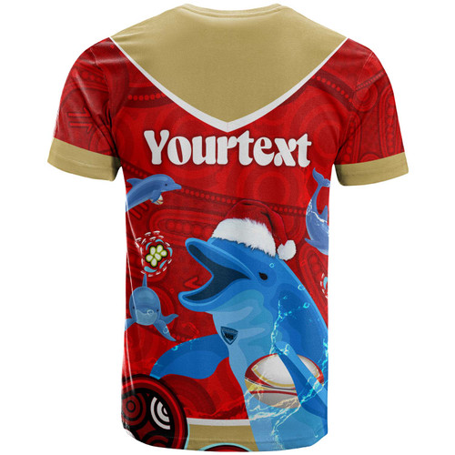 Redcliffe Dolphins T-shirt - Custom Redcliffe Dolphins Christmas Aboriginal Inspired Teammates T-shirt Redcliffe Dolphins T-shirt - Custom Redcliffe Dolphins Christmas Aboriginal Inspired Teammates T-shirt