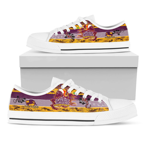 Brisbane Christmas Low Top Shoes - Merry Christmas Brisbane 1992 Retro Heritage Jersey Low Top Shoes Brisbane Christmas Low Top Shoes - Merry Christmas Brisbane 1992 Retro Heritage Jersey Low Top Shoes