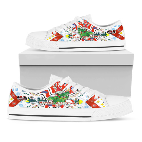 Illawarra and St George Christmas Low Top Shoes - Merry Christmas Green Illawarra and St George Indigenous Low Top Shoes Illawarra and St George Christmas Low Top Shoes - Merry Christmas Green Illawarra and St George Indigenous Low Top Shoes