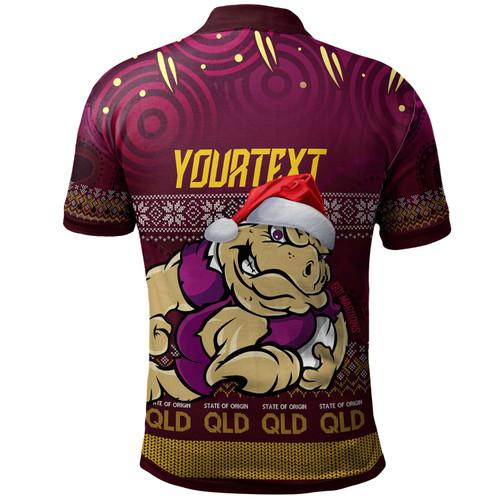 Cane Toads  Polo Shirt - Custom Christmas QLD Maroons Cane Toads Aboriginal Inspired Polo Shirt Cane Toads  Polo Shirt - Custom Christmas QLD Maroons Cane Toads Aboriginal Inspired Polo Shirt