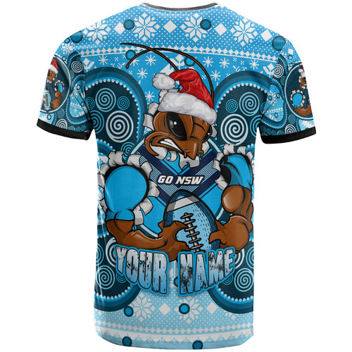 Cockroaches  Christmas T-shirt - Custom NSW Blues Cockroaches Mascot Aboriginal Inspired Christmas T-shirt Cockroaches  Christmas T-shirt - Custom NSW Blues Cockroaches Mascot Aboriginal Inspired Christmas T-shirt