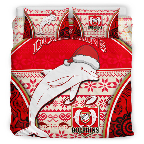 Redcliffe Dolphins Bedding Set - Christmas Redcliffe Dolphins Mascot Bedding Set Redcliffe Dolphins Bedding Set - Christmas Redcliffe Dolphins Mascot Bedding Set