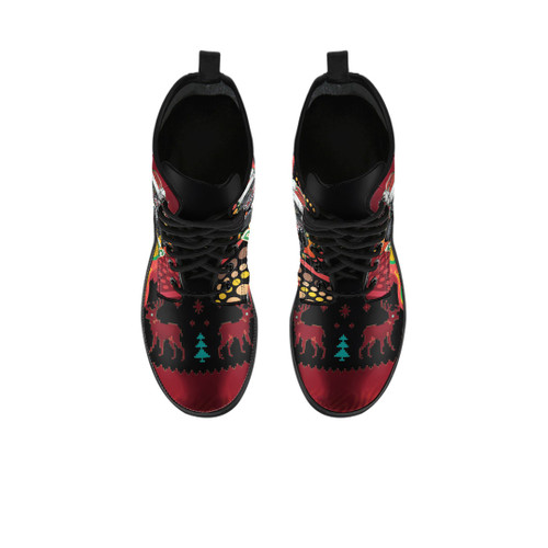 Penrith Christmas Leather Boots - Merry Christmas Indigenous Penrith Leather Boots Penrith Christmas Leather Boots - Merry Christmas Indigenous Penrith Leather Boots