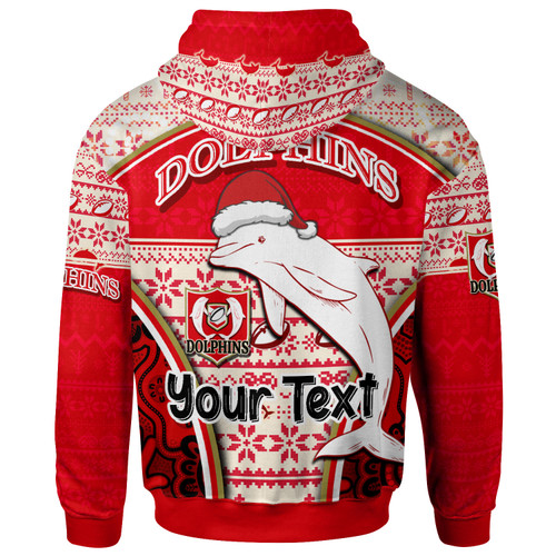 Redcliffe Dolphins Hoodie - Custom Christmas Redcliffe Dolphins Mascot Hoodie Redcliffe Dolphins Hoodie - Custom Christmas Redcliffe Dolphins Mascot Hoodie