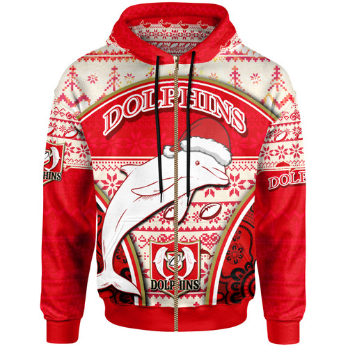 Redcliffe Dolphins Hoodie - Custom Christmas Redcliffe Dolphins Mascot Hoodie Redcliffe Dolphins Hoodie - Custom Christmas Redcliffe Dolphins Mascot Hoodie