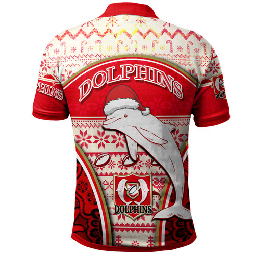 Redcliffe Dolphins Polo Shirt - Custom Christmas Redcliffe Dolphins Mascot Polo Shirt Redcliffe Dolphins Polo Shirt - Custom Christmas Redcliffe Dolphins Mascot Polo Shirt