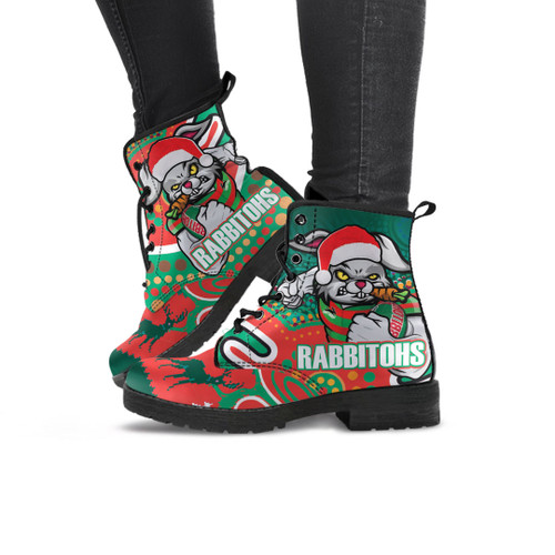 Souths Christmas Leather Boots - Merry Christmas Super Souths With Ball And Patterns Leather Boots Souths Christmas Leather Boots - Merry Christmas Super Souths With Ball And Patterns Leather Boots
