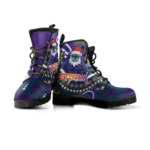 Melbourne Christmas Leather Boots - Merry Christmas Indigenous Melbourne Leather Boots Melbourne Christmas Leather Boots - Merry Christmas Indigenous Melbourne Leather Boots