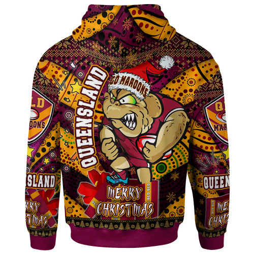 Cane Toads Christmas Hoodie - Custom QLD Go Maroons Cane Toads Aboriginal Inspired With Snowflake Hoodie Cane Toads Christmas Hoodie - Custom QLD Go Maroons Cane Toads Aboriginal Inspired With Snowflake Hoodie