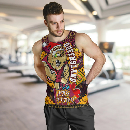 Cane Toads Christmas Men Tank Top - QLD Go Maroons Cane Toads Aboriginal Inspired With Snowflake Men Tank Top Cane Toads Christmas Men Tank Top - QLD Go Maroons Cane Toads Aboriginal Inspired With Snowflake Men Tank Top