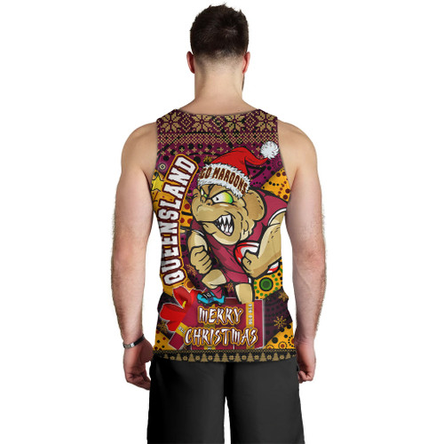 Cane Toads Christmas Men Tank Top - QLD Go Maroons Cane Toads Aboriginal Inspired With Snowflake Men Tank Top Cane Toads Christmas Men Tank Top - QLD Go Maroons Cane Toads Aboriginal Inspired With Snowflake Men Tank Top