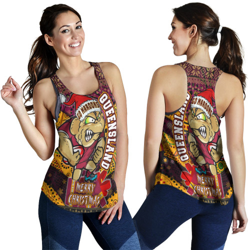 Cane Toads Christmas Women Racerback Tank - QLD Go Maroons Cane Toads Aboriginal Inspired With Snowflake Cane Toads Christmas Women Racerback Tank - QLD Go Maroons Cane Toads Aboriginal Inspired With Snowflake