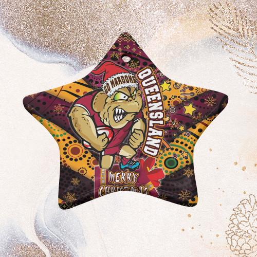 Cane Toads Christmas Ornament - QLD Go Maroons Cane Toads Aboriginal Inspired With Snowflake Ornament Cane Toads Christmas Ornament - QLD Go Maroons Cane Toads Aboriginal Inspired With Snowflake Ornament