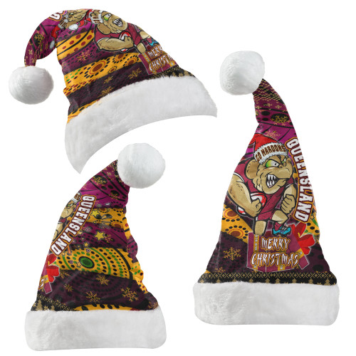 Cane Toads Christmas Hat - QLD Go Maroons Cane Toads Aboriginal Inspired With Snowflake Christmas Hat Cane Toads Christmas Hat - QLD Go Maroons Cane Toads Aboriginal Inspired With Snowflake Christmas Hat