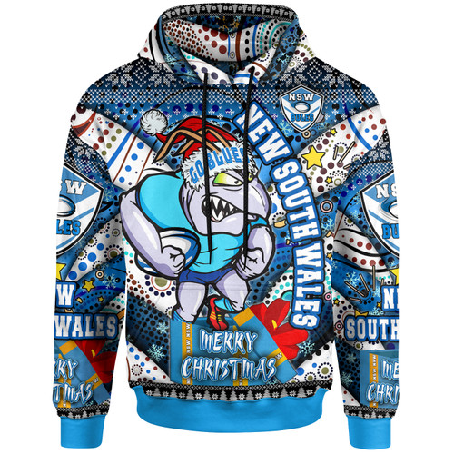Cockroaches  Christmas Hoodie - Custom NSW Go Blues Cockroaches Aboriginal Inspired With Snowflake Hoodie