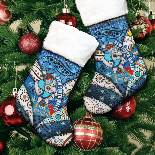 Cockroaches  Christmas Stocking - NSW Go Blues Cockroaches Aboriginal Inspired With Snowflake Christmas Stocking Cockroaches  Christmas Stocking - NSW Go Blues Cockroaches Aboriginal Inspired With Snowflake Christmas Stocking