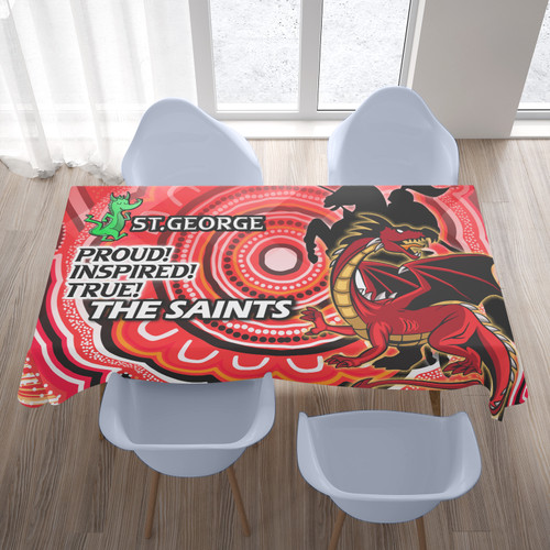 St. George Tablecloth - The Saints Proud! Inspired! True! Dragon Aboriginal Patterns