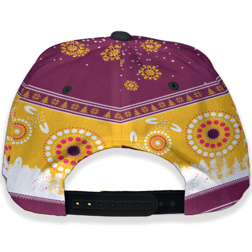 Brisbane Broncos Christmas Cap - Brisbane Broncos Ugly Christmas And Aboriginal Patterns Cap