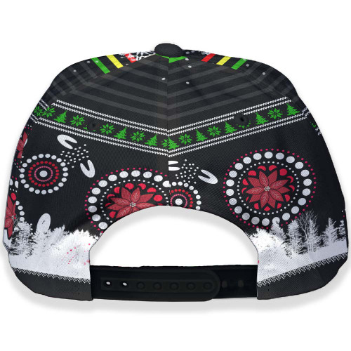 Penrith Panthers Christmas Cap - Penrith Panthers Ugly Christmas And Aboriginal Patterns Cap Penrith Panthers Christmas Cap - Penrith Panthers Ugly Christmas And Aboriginal Patterns Cap