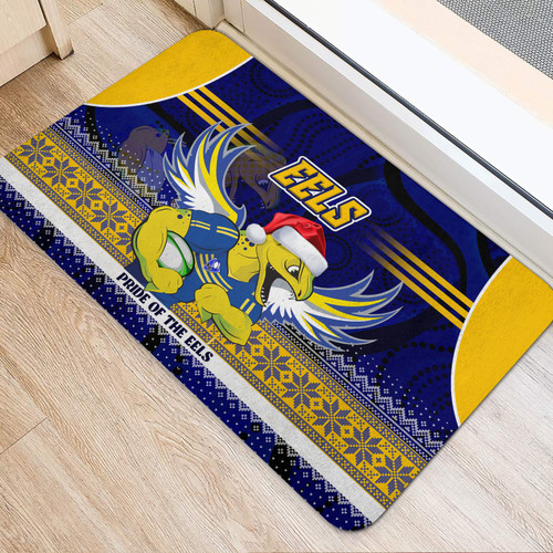 Parramatta Eels Christmas Door Mat - Pride Of Parramatta Eels Ugly Christmas Pattern And Aboriginal Inspired Door Mat Parramatta Eels Christmas Door Mat - Pride Of Parramatta Eels Ugly Christmas Pattern And Aboriginal Inspired Door Mat