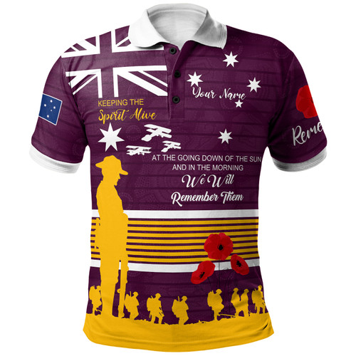 Australia Broncos Anzac Custom Polo Shirt - Keeping the Spirit Alive Polo Shirt Australia Broncos Anzac Custom Polo Shirt - Keeping the Spirit Alive Polo Shirt
