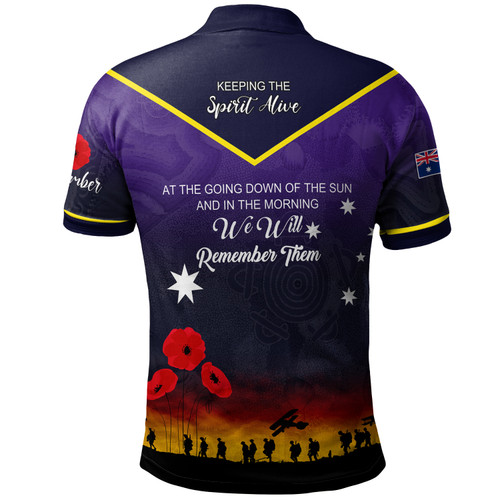 Melbourne Storm Anzac Custom Polo Shirt - Keeping the Spirit Alive Polo Shirt Melbourne Storm Anzac Custom Polo Shirt - Keeping the Spirit Alive Polo Shirt