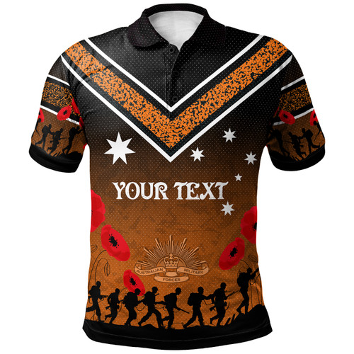 South Wests Tigers Anzac Custom Polo Shirt - We Will Remember Polo Shirt South Wests Tigers Anzac Custom Polo Shirt - We Will Remember Polo Shirt