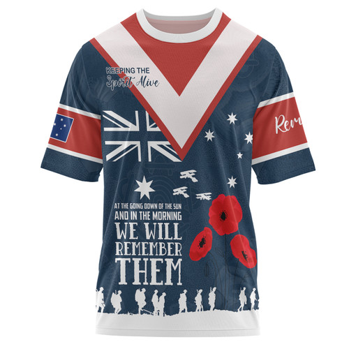 Australia Sydney Anzac Custom T-shirt - Blue Keeping the Spirit Alive T-shirt