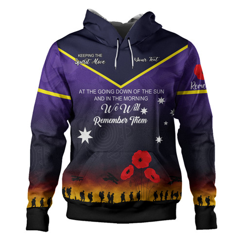Melbourne Storm Anzac Custom Hoodie - Keeping the Spirit Alive Hoodie Melbourne Storm Anzac Custom Hoodie - Keeping the Spirit Alive Hoodie