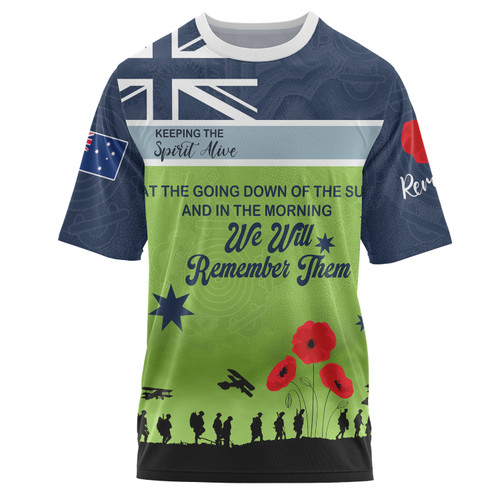 Canberra Raiders Anzac Custom T-shirt - Keeping the Spirit Alive T-shirt