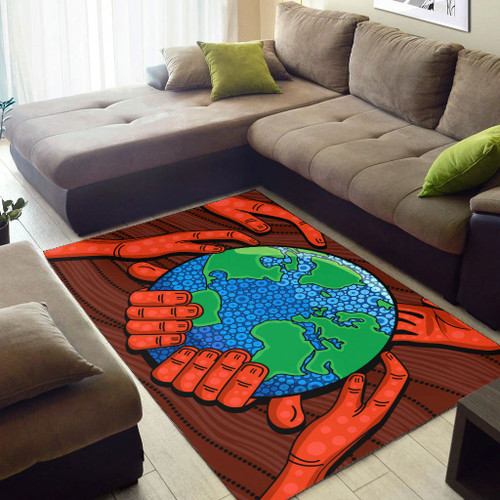 Australia Aboriginal Inspired Area Rug - Together we save the planet