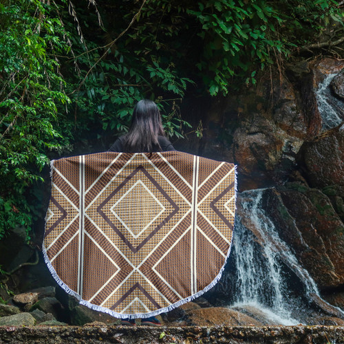 Australia Aboriginal Inspired Beach Blanket - Cross Hatching Aboriginal Art Beach Blanket Australia Aboriginal Inspired Beach Blanket - Cross Hatching Aboriginal Art Beach Blanket
