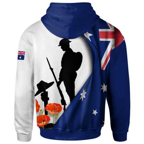 Australia Anzac Hoodie - We Will Remember Them (White) Ver2 Australia Anzac Hoodie - We Will Remember Them (White) Ver2