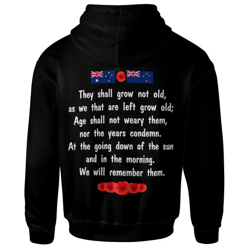 Australia Anzac Hoodie - Lest We Forget 2D Style (White) Australia Anzac Hoodie - Lest We Forget 2D Style (White)