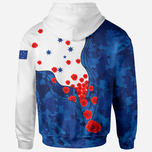 Australia Anzac Lest We Forget Hoodie - Australian Flag Color