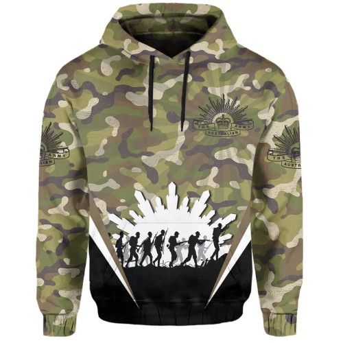 Australia Hoodie Anzac Day Lest We Forget - Army Style
