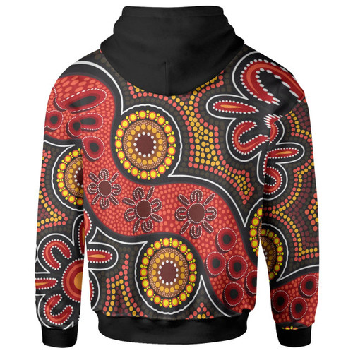 Australia Aboriginal Inspired Hoodie - Indigenous Circle Dot Painting Style