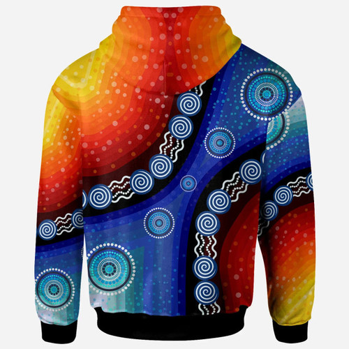 Australia Aboriginal Inspired Hoodie - Aboriginal Inspired Color Dot Painting Australia Aboriginal Inspired Hoodie - Aboriginal Inspired Color Dot Painting