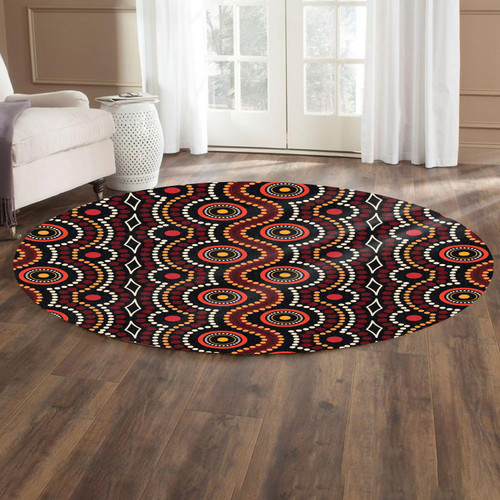 Australia Aboriginal Inspired Round Rug - Aboriginal Dot Art Vector Seamless Pattern Background Round Rug Australia Aboriginal Inspired Round Rug - Aboriginal Dot Art Vector Seamless Pattern Background Round Rug