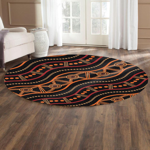 Australia Aboriginal Inspired Round Rug - Aboriginal Vector Seamless Pattern Round Rug Australia Aboriginal Inspired Round Rug - Aboriginal Vector Seamless Pattern Round Rug