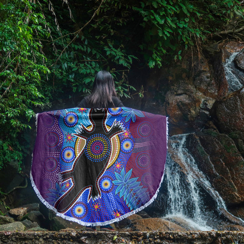 Australia Aboriginal Inspired Beach Blanket - Aboriginal Inspired Platypus Animal Style Art Beach Blanket Australia Aboriginal Inspired Beach Blanket - Aboriginal Inspired Platypus Animal Style Art Beach Blanket